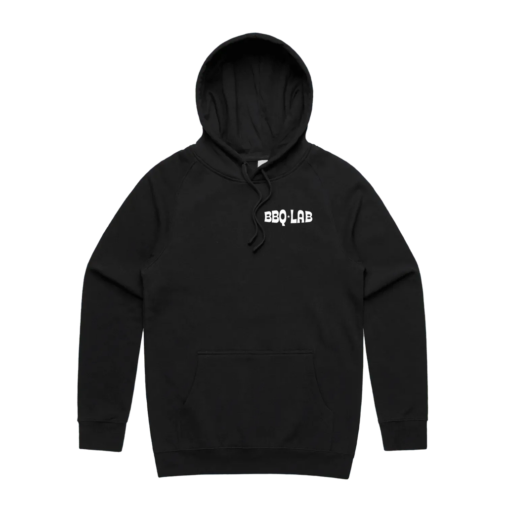 BBQ LAB Black Hoodie Front View Streetwear BBQ Hoodie
