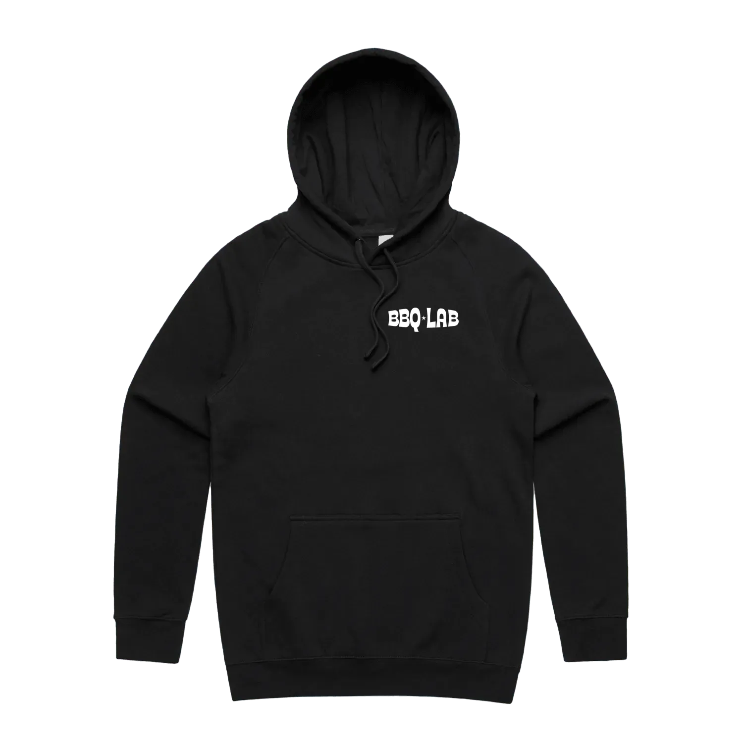 BBQ LAB Black Hoodie Front View Streetwear BBQ Hoodie
