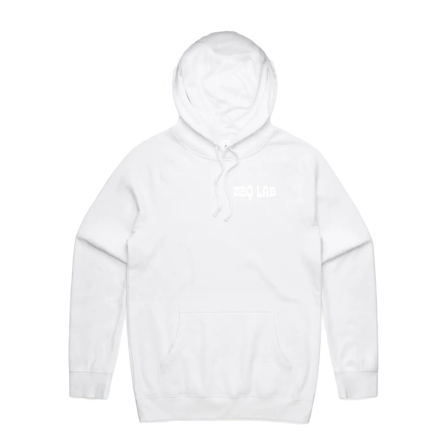 BBQ LAB White Streetwear Hoodie Front View